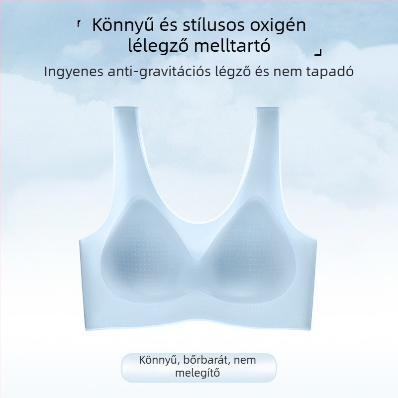 Ultra vékony moldált kosaras melltartó, teljes kosár, Ice Silk Nylon anyag, lélegző, rögzített dupla vállpántok