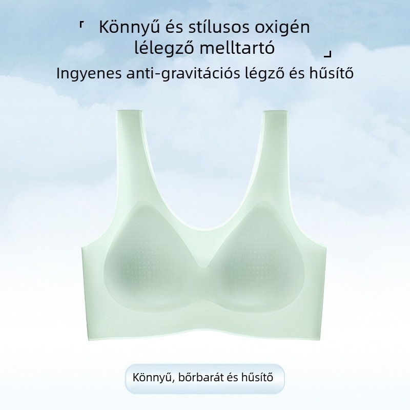 Ultra vékony moldált kosaras melltartó, teljes kosár, Ice Silk Nylon anyag, lélegző, rögzített dupla vállpántok