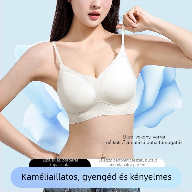 Prémium hűsítő camellia illatú, vezeték nélküli minimizer melltartó, vest-stílusú dizájnban, női alsónemű