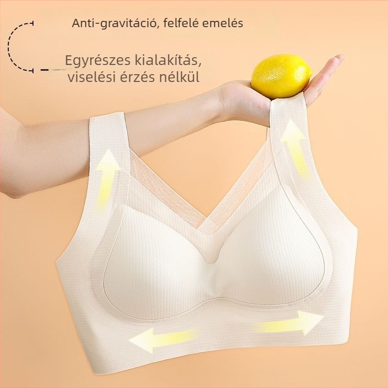 Vezeték nélküli push-up hálós melltartó, teljes kosár, hátul három soros zár, nylon anyag és spandex bélés (<30%)