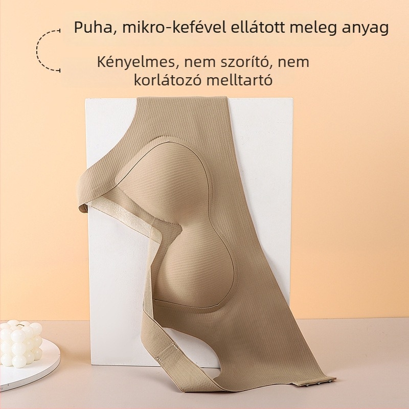 Vezeték nélküli push-up hálós melltartó, teljes kosár, hátul három soros zár, nylon anyag és spandex bélés (<30%)