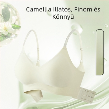 Teljes kosaras melltartó, drót nélküli, puha támasz, vékony formázott kosár, rögzített vállpántok, hátul négy sor kapoccsal