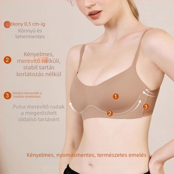 Bőrtónusú, seamless félkosaras melltartó kis mellekhez – láthatatlan a ruhák alatt, 1/2 kosár