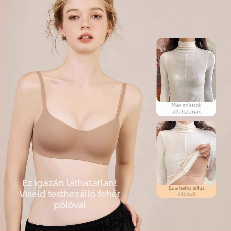 Bőrtónusú, seamless félkosaras melltartó kis mellekhez – láthatatlan a ruhák alatt, 1/2 kosár