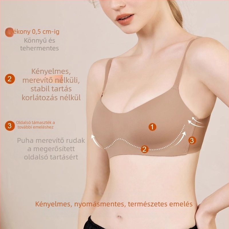 Bőrtónusú, seamless félkosaras melltartó kis mellekhez – láthatatlan a ruhák alatt, 1/2 kosár