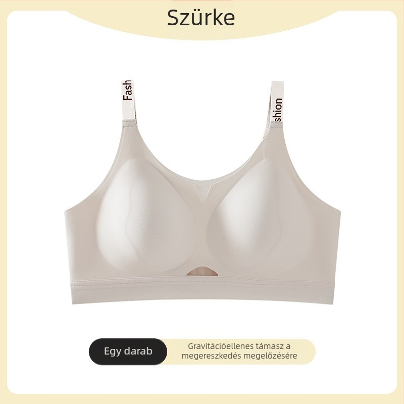 Varrás nélküli sima melltartó zselés betéttel nagy keblekhez, vékony puha támasz, push-up, oldalsó formázás, drót nélkül, vékony kosár