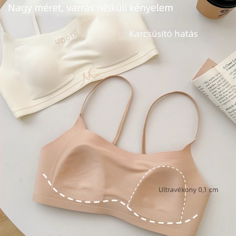 3.0 Slimming Seamless Bandeau melltartó nagy mellekhez, vizuális karcsúsítás, összegyűjtés, anti-lógás, vékony testszínű
