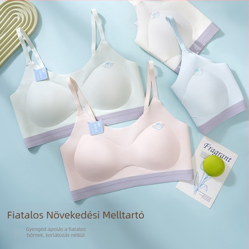 Fejlődésben lévő lányok sportmelltartója rögzített kosarakkal, varrat nélküli latex
