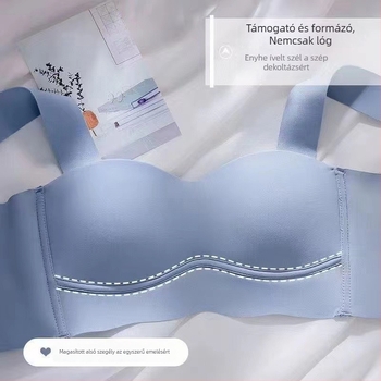 Nylon bandeau melltartó, nyári modell, 3/4 kosár, vékony formázó kosarak, hátul három sor kapocs