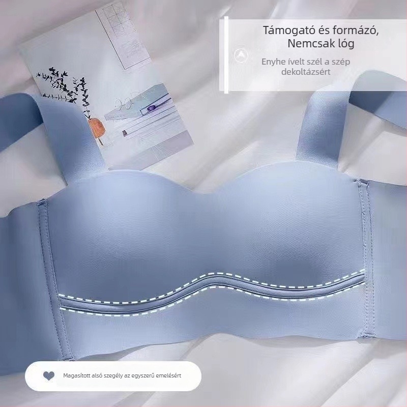 Nylon bandeau melltartó, nyári modell, 3/4 kosár, vékony formázó kosarak, hátul három sor kapocs