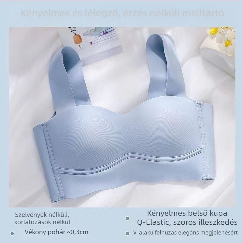 Nylon bandeau melltartó, nyári modell, 3/4 kosár, vékony formázó kosarak, hátul három sor kapocs
