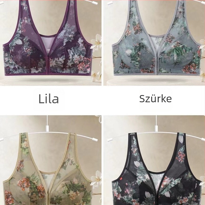 Nyomtatott, merevítő nélküli melltartó-vest, kényelmes, egységes kialakítás, anti lecsúszás és oldalsó mellkontúr, vékony, nagy méretek