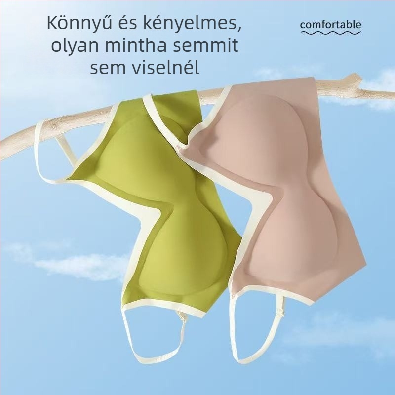 Varrásmentes melltartó kontrasztos színű vékony pántokkal, wireless, felemeli és összegyűjti az oldalsó kebleket, szép hátsó dizájn