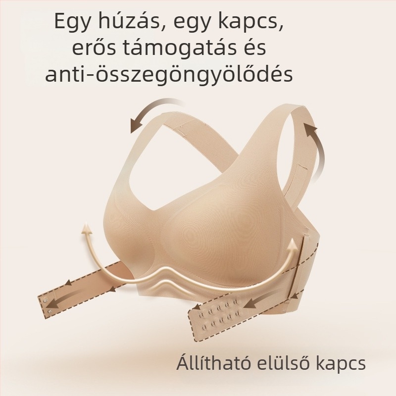 Tartásjavító melltartó előre záródással, lift-hatás és formázás, 3/4 kosár, közepes formázó kialakítás, nylonból