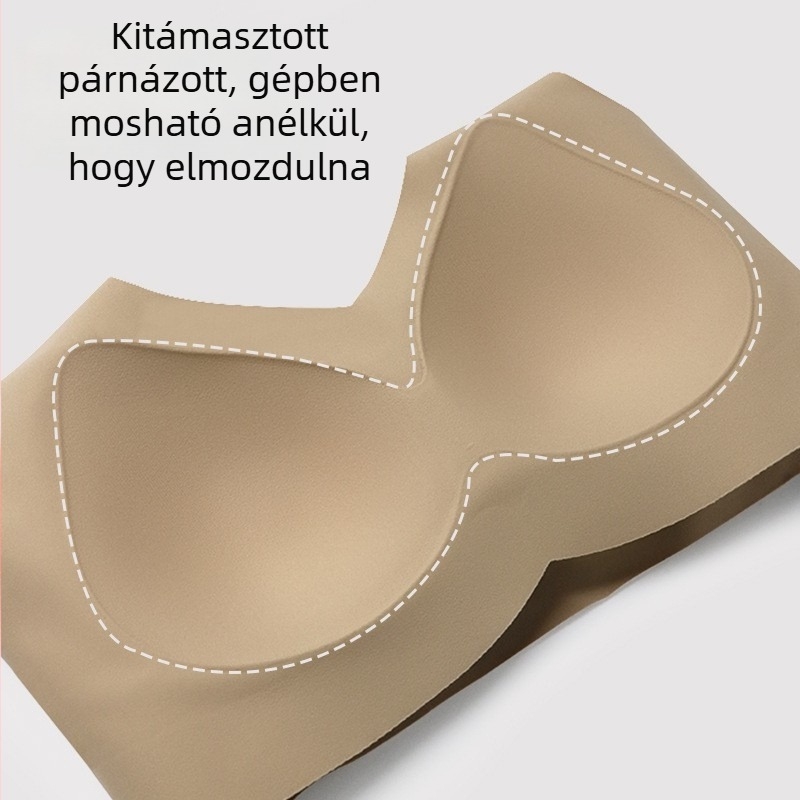 Push-Up formázó melltartó vékony kosarakkal, varrás nélküli Nylon Ice Silk, oldalsó mellek összegyűjtése, rögzített dupla vállpántok