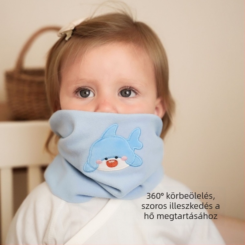 Nidobear babák nyakmelegítő kendő 100% pamutból, téli, rajzolt mintával, uniszex