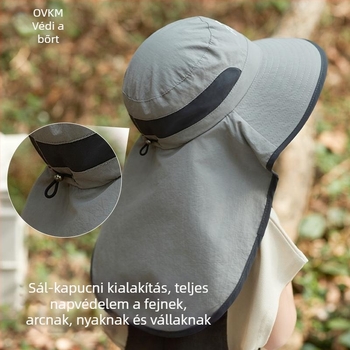 Gyermekeknek készült UV-védett napkalap, nagy széle, horgász stílus, nyár