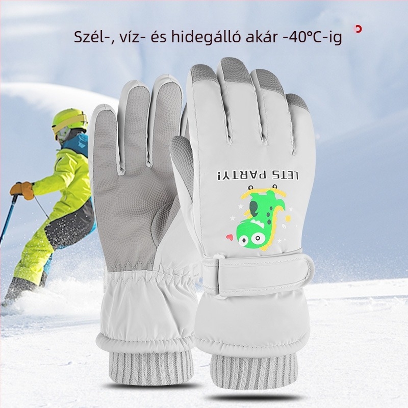Gyerek síkesztyűk - fleece bélés, 4 rétegű vastag, érintőképernyő-kompatibilis, meleg