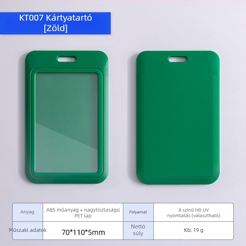 Kártyatartó badge rajzfilm stílusban, ABS műanyag + átlátszó PET lemez, testre szabható branding
