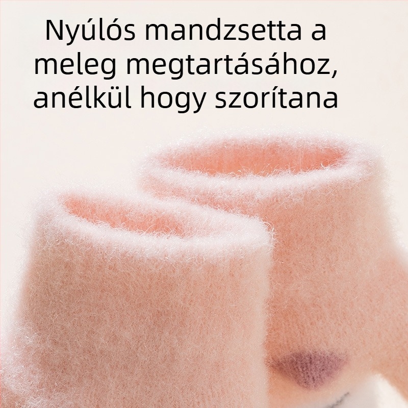 Mesterséges kasmírból készült félujjas baba kesztyű, fleece bevonattal, rajzfilm mintával, 0–2 év, ősz/tél