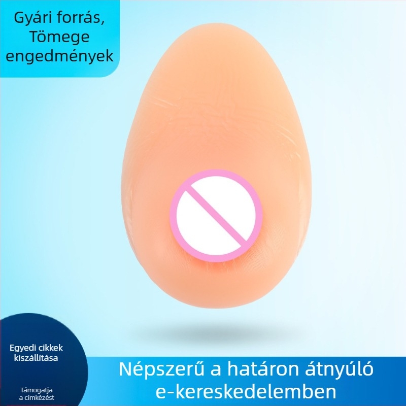 Csepp alakú szilikon mellprotézis öntapadó betétekkel, élethű megjelenés transzvesztitás és postoperatív növelés céljára