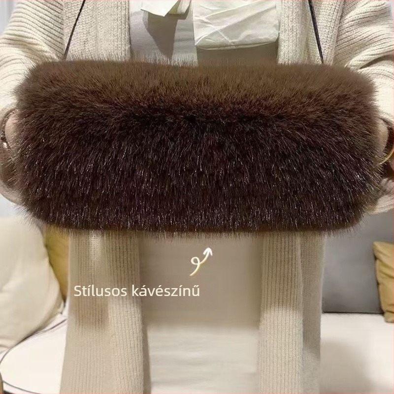Hosszú velúr műszőrmés ujjmelegítők lányoknak