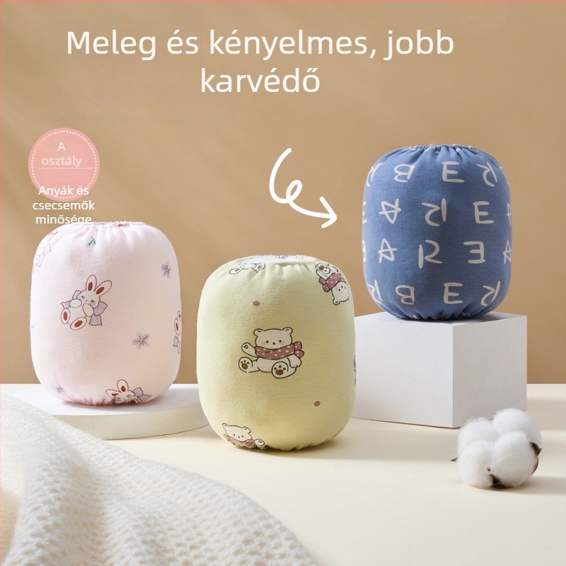 100% pamut baba-karvédők - anti-szennyeződés, domborított graffiti mintázat, uniszex, 0–8 évesek