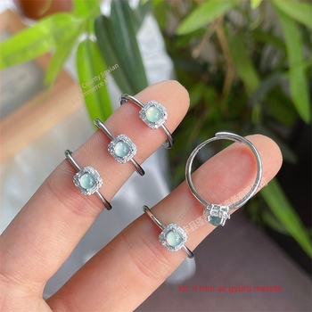 S925 ezüst gyűrű, természetes jade beágyazással, pillangó motívum, íves dizájn, uniszex, egyszerű stílus