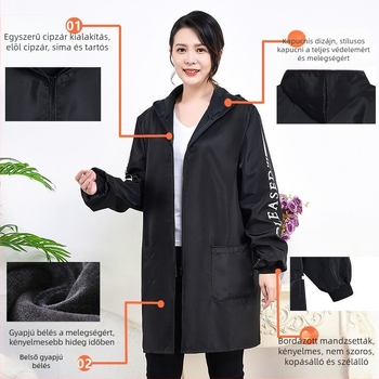 Hosszú ujjú konyhai smock, víz- és olajálló, PVC anyagból, poliészter bélés, 3XL, Camellia