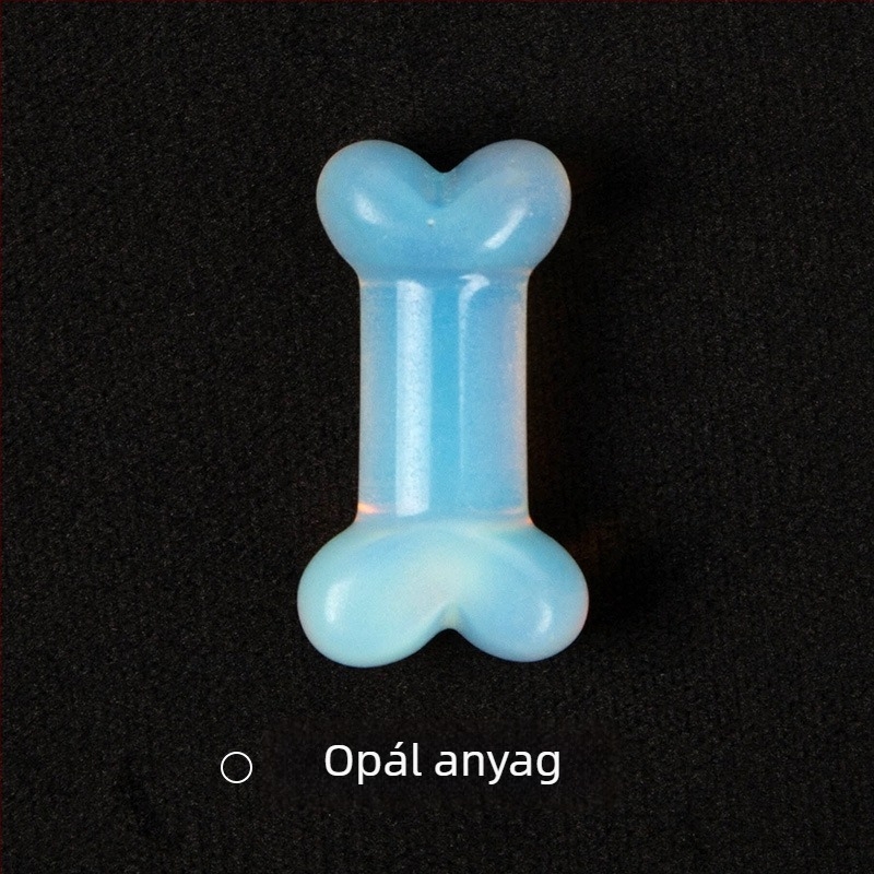 Csont formájú mini kristály dísz — természetes kristály, gravírozás és polírozás, testreszabható, geometriai forma