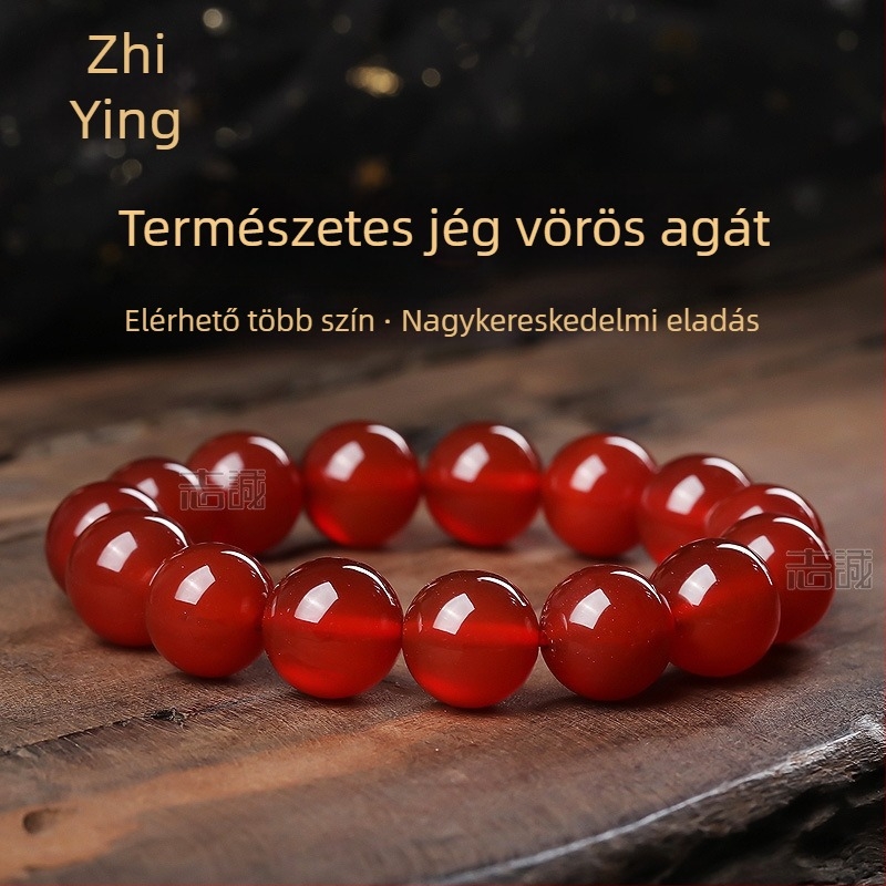Uniszex achát karkötő polírozott geometriai gyöngyökkel