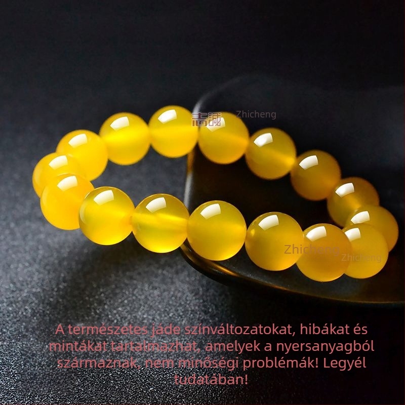 Uniszex achát karkötő polírozott geometriai gyöngyökkel