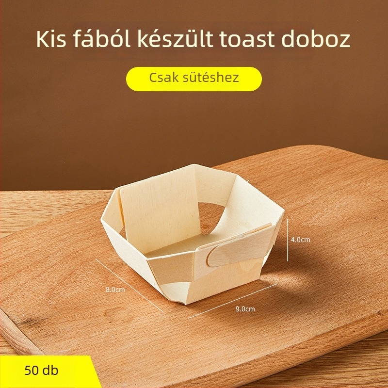 Joe Fából készült mini pirítós doboz sütőhöz - Fából készült sütőeszköz kenyérhez - Szív-doboz kategória, Eredet: Kína