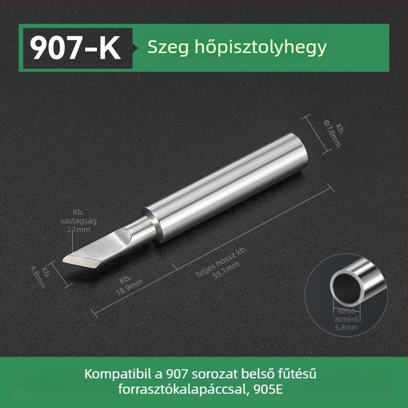 BY905 Forrasztóhegy – Univerzális belső fűtés, 60W, réz, patkó alakú hegy 905S
