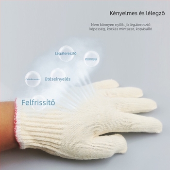 Munkavédelmi kesztyű - nylon és pamut, vastított, csúszásmentes, tömeg 50
