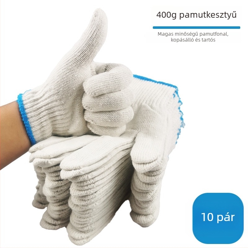 Munkavédelmi kesztyű - nylon és pamut, vastított, csúszásmentes, tömeg 50