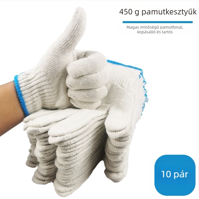 Munkavédelmi kesztyű - nylon és pamut, vastított, csúszásmentes, tömeg 50
