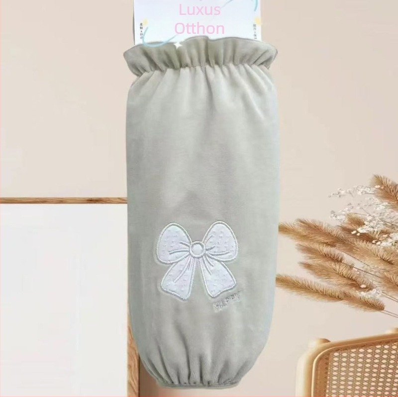 Női hosszú plüss ujjvédők – szennyeződésálló, reliefes felület, poliészter, koreai stílus, iroda és diákok számára, 2025 ősz