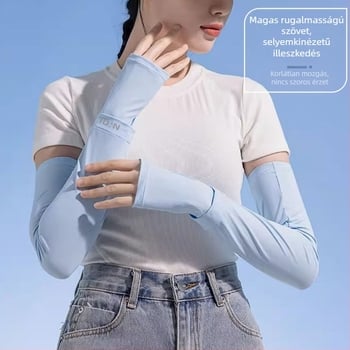 Női Ice Silk kar-ujjvédők kültéri kerékpározáshoz – lélegző UV-védelem, könnyű poliészter anyag (fő 71–80%, mellék 21–30%), 2025 tavasz