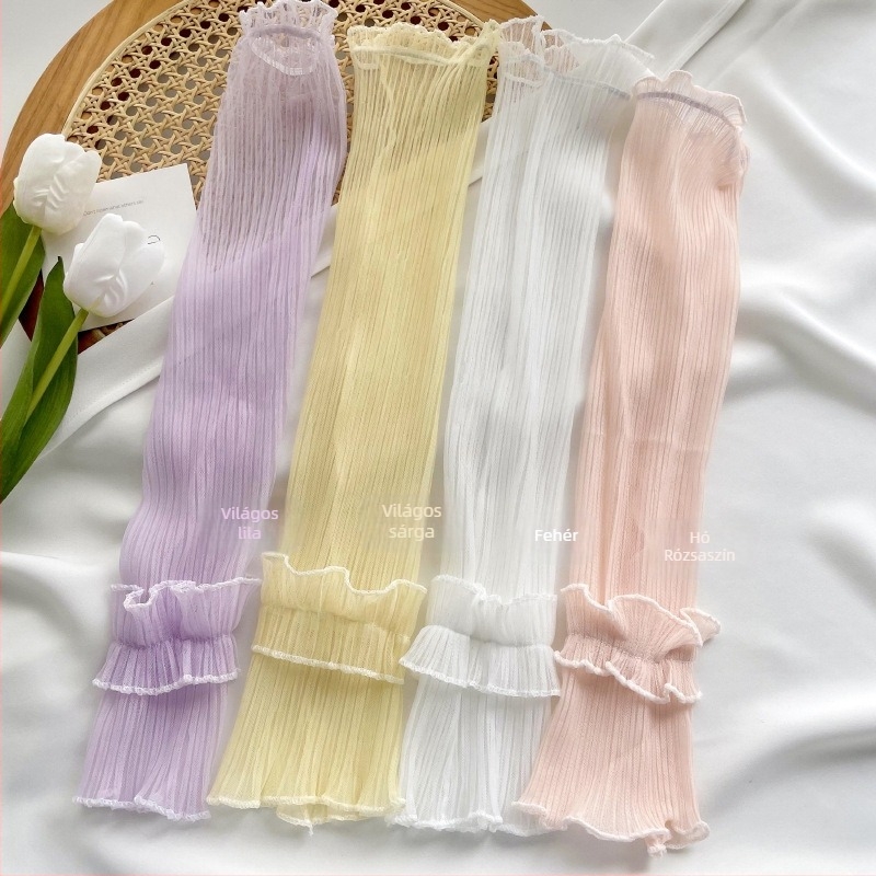 Csipkés napvédő karpántok nyárra; poliészter anyag (31–50%)