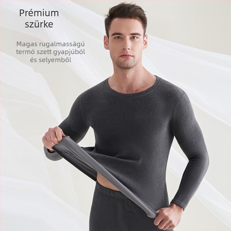 Férfiaknak készült gyapjú–selyem termoszett fleece béléssel (felső és alsó)