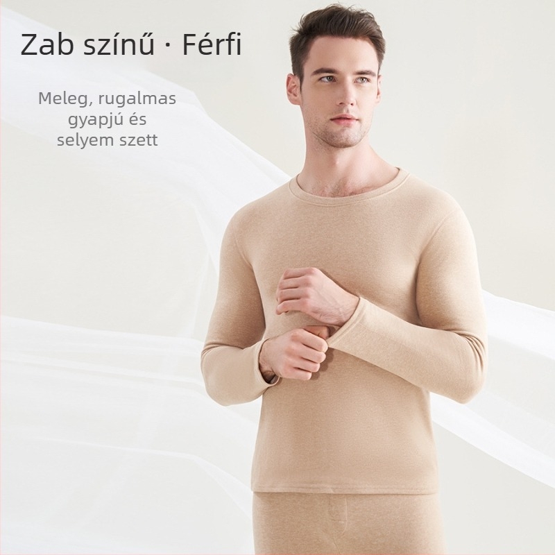 Férfiaknak készült gyapjú–selyem termoszett fleece béléssel (felső és alsó)