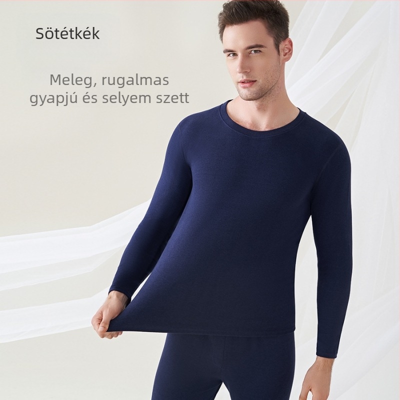 Férfiaknak készült gyapjú–selyem termoszett fleece béléssel (felső és alsó)