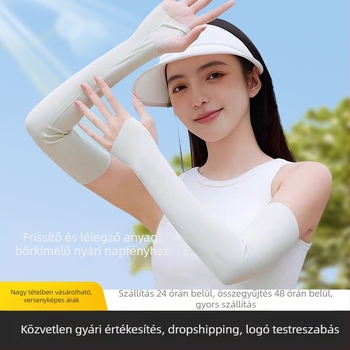 Uniszex nyári Ice Silk karvédők kerékpározáshoz, kültéren, UV-védelem, Ice Silk anyag (poliészter/nylon keverék)