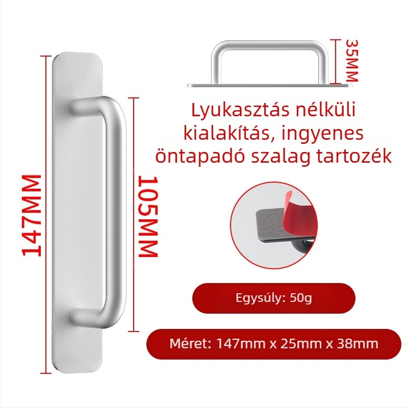 Wanson Handhandle – fúrás nélküli fogantyú alumínium ötvözethez, szekrényekhez és ajtókhoz, öntapadós, modern stílus