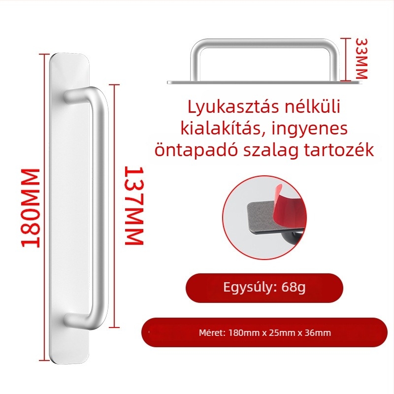 Wanson Handhandle – fúrás nélküli fogantyú alumínium ötvözethez, szekrényekhez és ajtókhoz, öntapadós, modern stílus