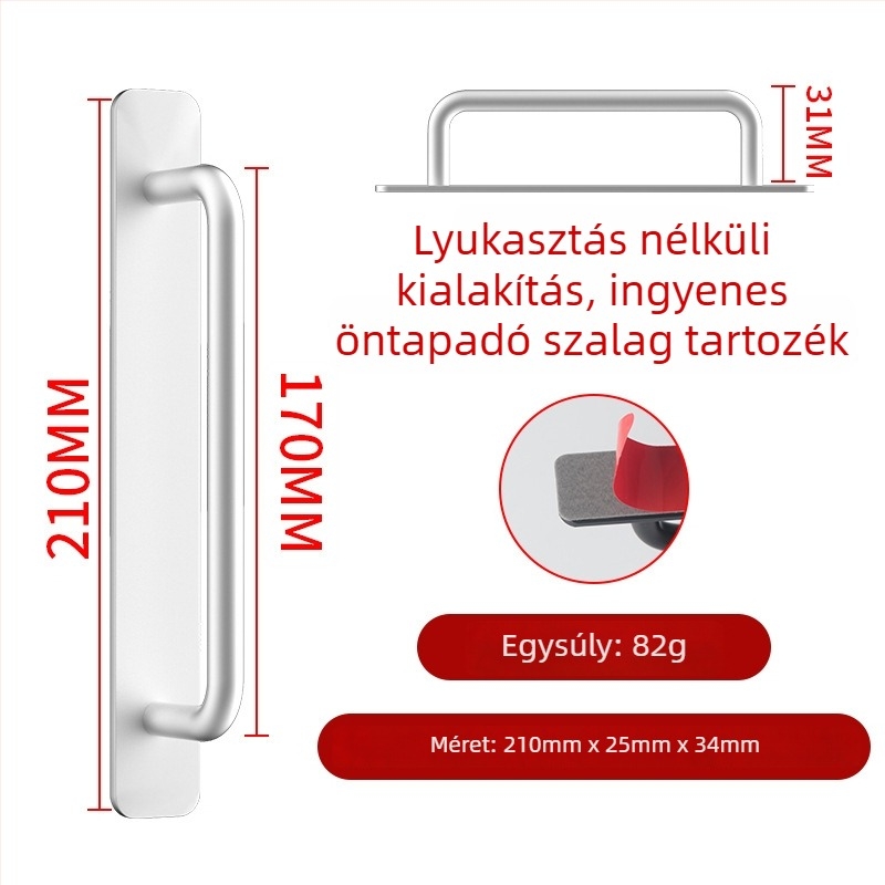 Wanson Handhandle – fúrás nélküli fogantyú alumínium ötvözethez, szekrényekhez és ajtókhoz, öntapadós, modern stílus