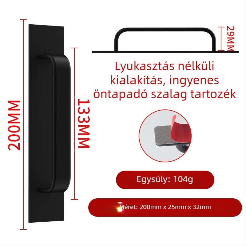 Wanson Handhandle – fúrás nélküli fogantyú alumínium ötvözethez, szekrényekhez és ajtókhoz, öntapadós, modern stílus