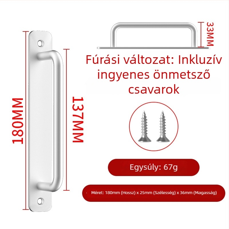Wanson Handhandle – fúrás nélküli fogantyú alumínium ötvözethez, szekrényekhez és ajtókhoz, öntapadós, modern stílus