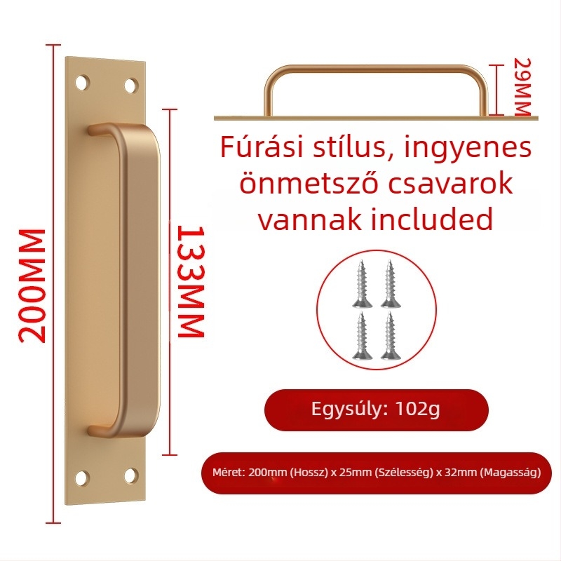 Wanson Handhandle – fúrás nélküli fogantyú alumínium ötvözethez, szekrényekhez és ajtókhoz, öntapadós, modern stílus